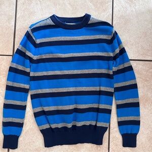 Y2K Cherokee Blue and Gray Striped Crewneck Sweater